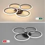 Смарт LED полилей/плафон с 4 пръстена и дистанционно за таван (димер, 3000–6000K), снимка 8