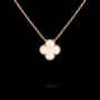 Van Cleef & Arpels VCA Rose Gold Mother of Pearl Vintage Alhambra Clover Дамско Колие, снимка 9