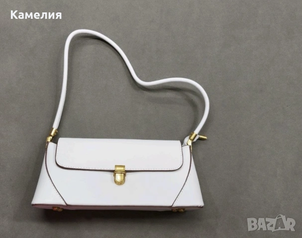 Елегантна дамска чанта с капак и златна ключалка - 4 цвята - НОВА, снимка 6 - Чанти - 54947740