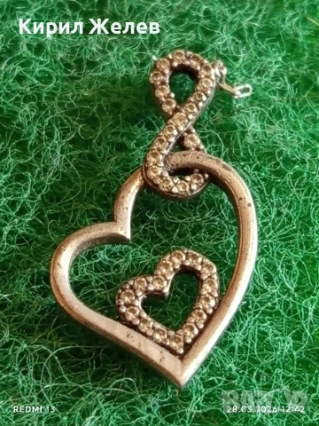 Сребърна висулка във формата на сърце ❤️ с символ безкрайност и цирконий нежно бижу 52927, снимка 2 - Колиета, медальони, синджири - 54005259