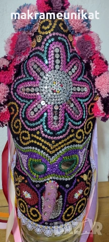 Кукерска маска, гугла юношеска,, ръчна изработка, капашон,Новодел, Сурва, Кукерландия, снимка 5 - Колекции - 42880006