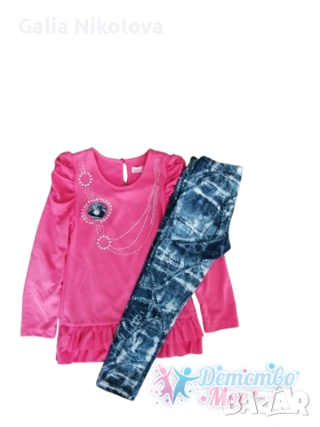 Детски комплект туника  и  сив клин