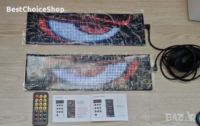 LED матрични панели Devil Eye 2 бр. Програмиране с приложение и дистанционно IP65–10x35cm, снимка 3 - Аксесоари и консумативи - 55437226