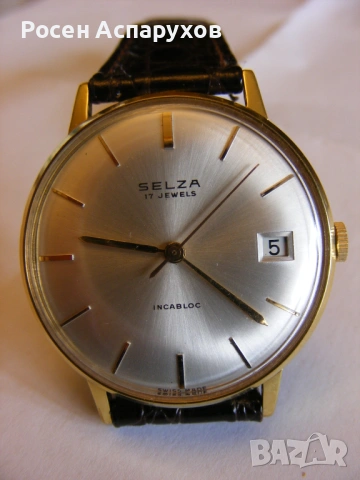 Прекрасен Selza 17 Jewels Incabloc Swiss Made, снимка 5 - Мъжки - 54763902