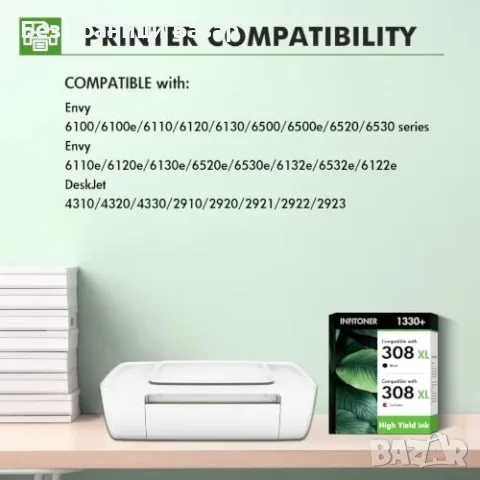 Нови HP 308XL съвместими мастила черно и цветно за Envy DeskJet принтер тонер мастило печат, снимка 2 - Консумативи за принтери - 55564891