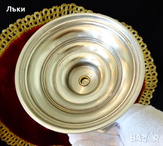 Едуардиански калаен свещник 520 гр. , снимка 5 - Антикварни и старинни предмети - 54167401