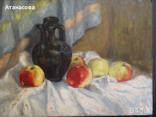 ТАНЯ ТАНЧЕВА  картина Натюрморт масло 1990 г 1, снимка 2 - Картини - 54140099