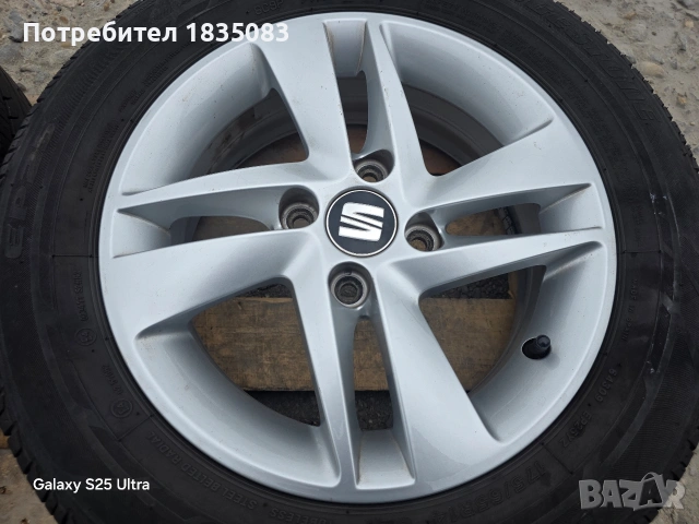 Лети джанти 14ки 4х100 Seat + летни гуми 175/65/14 Bridgestone, снимка 7 - Гуми и джанти - 54511134