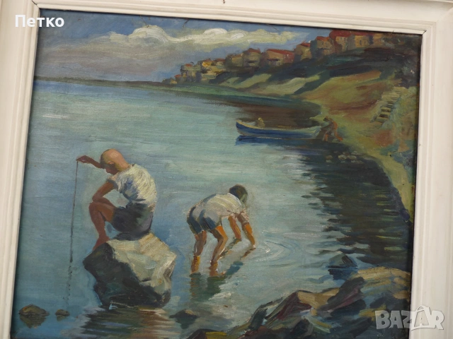 Стара картина масло на платно 77 / 67 см, снимка 8 - Антикварни и старинни предмети - 54983946