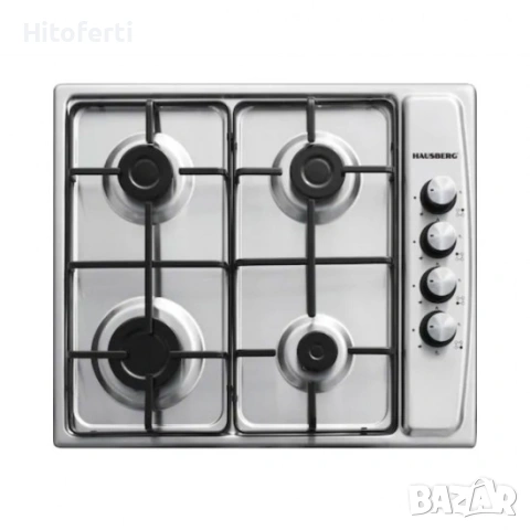 4 ГОРЕЛКИ СТОМАНЕНА ГАЗОВА ПЕЧКА ЗА ВГРАЖДАНЕ HAUSBERG HB-555INOX