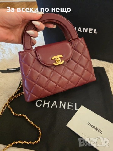 Chanel Kelly Дамска Чанта Цвят Бордо Код Brand Luxury Fashion10, снимка 9 - Чанти - 54953579