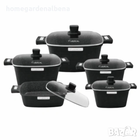 Премиум Комплект 10 части Lexical IMPERIAL FLEX SERIES | Гранит, снимка 5 - Съдове за готвене - 54209008