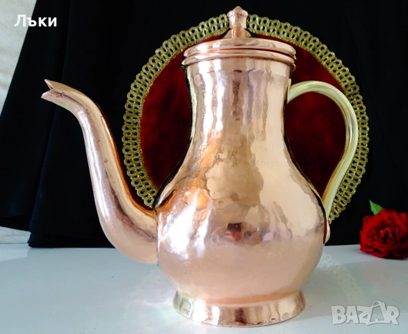 Медна кана,чайник,чиста червена мед 1.5 л.,800 гр. 