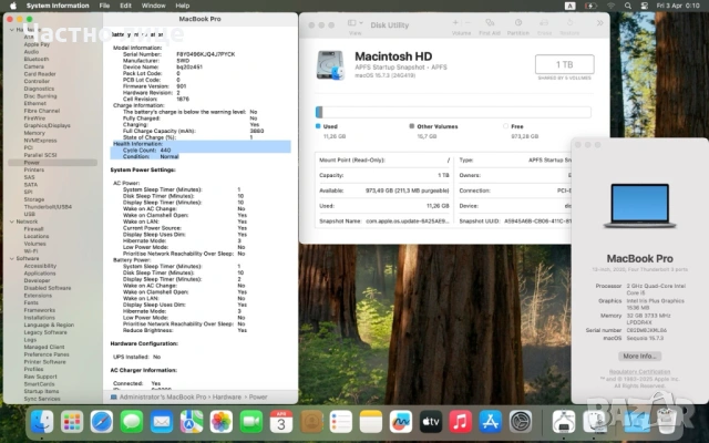 MacBook Pro 13" A2251 - Intel i5, 32 GB RAM, 1 TB SSD, Touchbar, снимка 9 - Лаптопи за работа - 54075851