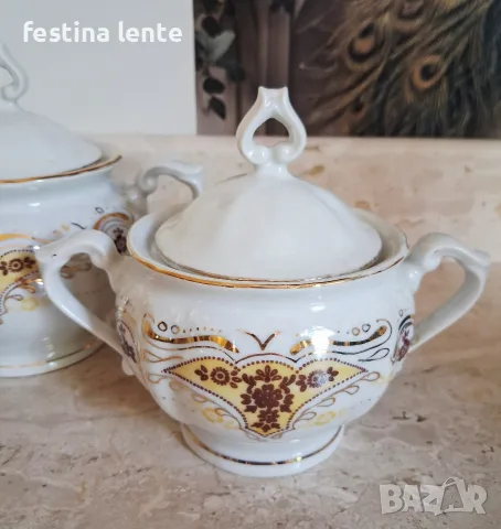 Порцеланови захарници "Златна Изида" 2 бр., снимка 2 - Сервизи - 55444627