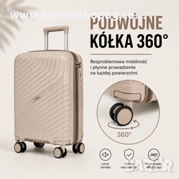 Комплект куфари за пътуване 3 в 1 на колелца, поликарбонат, БЕЖОВИ, снимка 10 - Куфари - 55287160