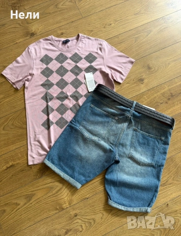 H&M Мъжки нови жестоки къси дънки, снимка 5 - Къси панталони - 55135921