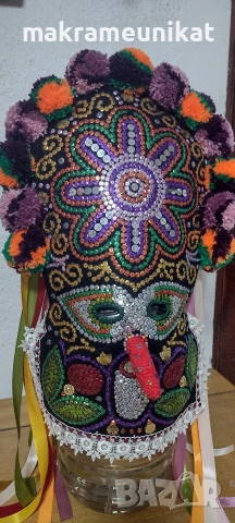 Продавам кукерска маска, гугла, чисто нова, ръчна изработка 