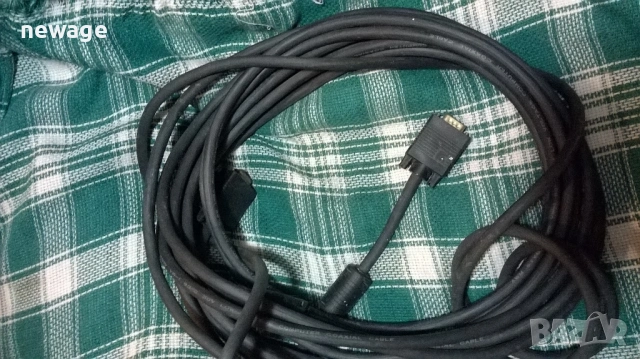 Качествен VGA кабел – 10 метра (за Проектор / Монитор) – Мъжко/Мъжко