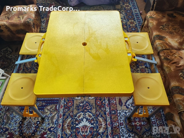 Сгъваема къмпинг маса с 4 стола, снимка 4 - Къмпинг мебели - 54159406