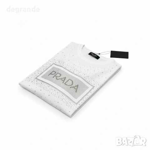 🎀Дамска Тениска Prada с камъчета, снимка 4 - Тениски - 53956555