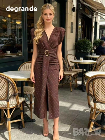 🧁Стилна Дамска Рокля с Нежни Камъчета🧁ИЗБОР НА ЦВЕТОВЕ