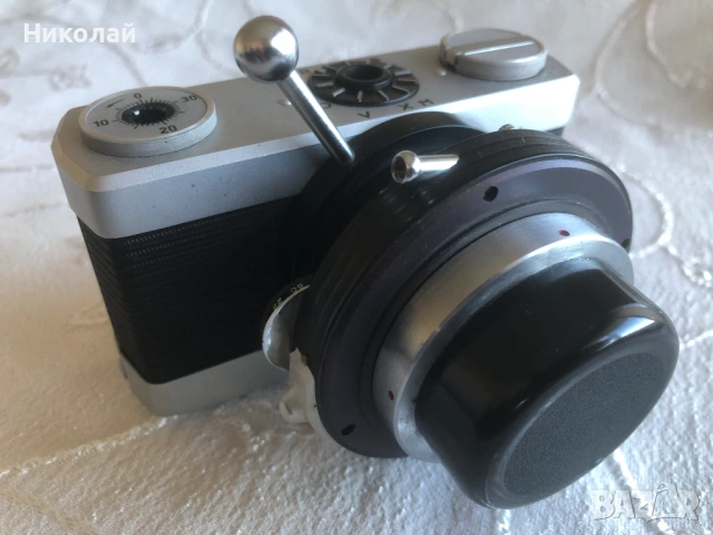  Микроскопски фотоапарат Carl Zeiss Jena Werra с микроскопски адаптер, лентов, от 60-те, чисто нов , снимка 6 - Колекции - 54904139