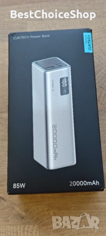 външна батерия (power bank) CUKTECH - капацитет 20 000 mAh и максимална изходна мощност от 85W, снимка 6 - Външни батерии - 54904014