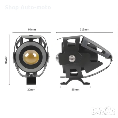LED фар за мотор Automat-с лупа, 30W, 12V, RGB, 1бр, снимка 4 - Аксесоари и консумативи - 53953022
