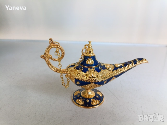Лампата на Аладин , ароматна лампа в синьо и златно. , снимка 4 - Статуетки - 54283249