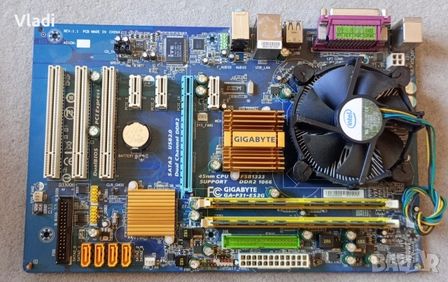 Комплект дънна платка GIGABYTE GA-P31-ES3G (Socket 775, DDR2) + процесор и охладител