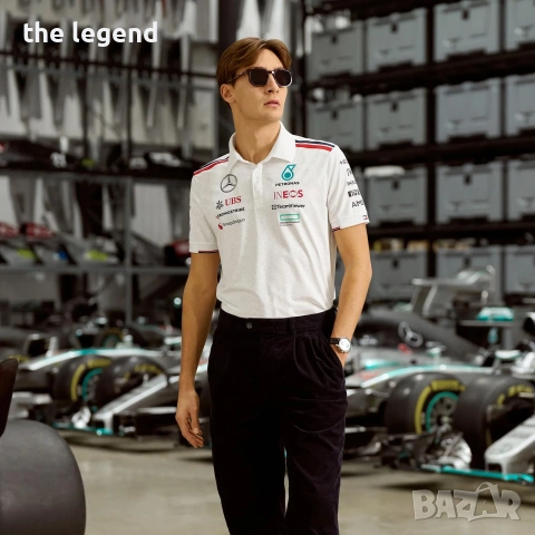 Mercedes-AMG PETRONAS 2024 Mens Team Polo - White