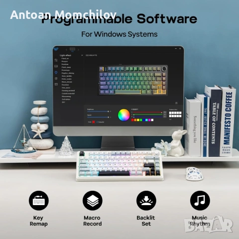 Механична клавиатура EPOMAKER x Aula F75 Wireless, снимка 5 - Клавиатури и мишки - 54860643