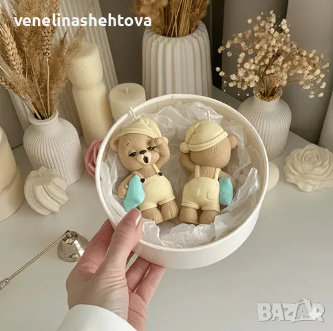 3D мече с пижама и възглавничка силиконов молд форма свещи гипс сапун фондан декорация на торта , снимка 4 - Форми - 55348307