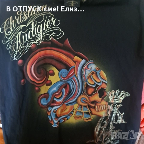 Тениска Christian Audiger Ed Hardy tattoo made in USA, снимка 3 - Тениски - 54820983