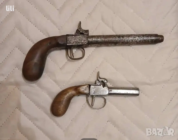 два работещи капсулни пищови от 19 в ..пистолет револвер пушка 