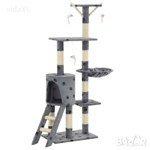 vidaXL Котешко дърво със сизалени стълбове, 138 см(SKU:170579）