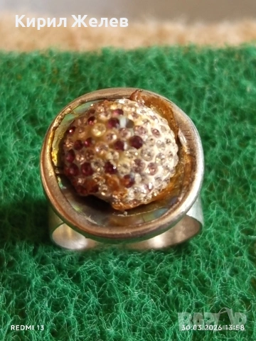 Модерен сребърен пръстен с розов ТУРМАЛИН и РУБИЛИТ стил и елегантност 27534