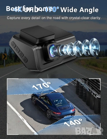 Otovoda Видеорегистратор за автомобили с предна и задна камера, 4K+1080P WiFi двойна видеокамера , снимка 3 - Други - 54414160