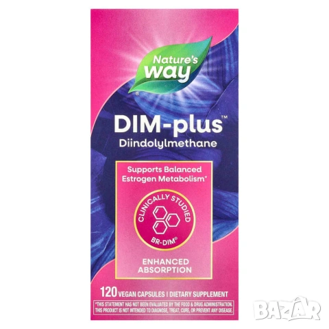 Nature's Way DIM-Plus Estrogen Metabolism За нормален естрогенен метаболизъм 200 мг 60 капсули, снимка 3 - Хранителни добавки - 54487073