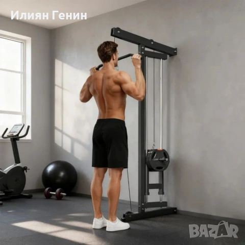 SPORTNOW Стенен кросоувър кабелен тренажор , снимка 10 - Фитнес уреди - 54222775