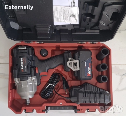 Акумулаторен ударен гайковерт PARKSIDE Performance 20V – Brushless, гаранция, снимка 3 - Други инструменти - 54553847
