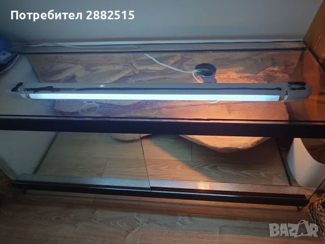 Терариум 100×40×40 см с 3D гръб + осветление, снимка 2 - Терариуми и оборудване - 55678376