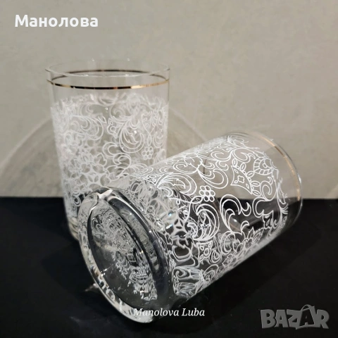 Ретро стъклени чаши дантела., снимка 4 - Други ценни предмети - 55289263