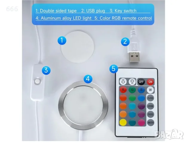 2 броя LED светлина с USB кабел + дистанционно , снимка 3 - Лед осветление - 55432838