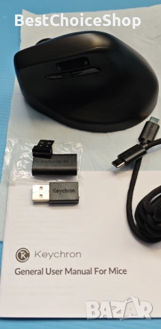 Ергономична мишка Keychron M5 Wireless 8K, снимка 9 - Клавиатури и мишки - 54384083