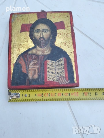 Ръчно рисувана дървена икона, снимка 3 - Антикварни и старинни предмети - 55176517