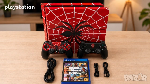 PS4 500GB Spider-Man уникален + 2 джойстика + GTA 5