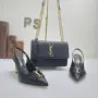 Yves Saint Laurent Нови Дамски Обувки на Ток + Чанта Различни Цветове YSL, снимка 4