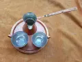 Бакърено джезве с чаши и поднос, снимка 1